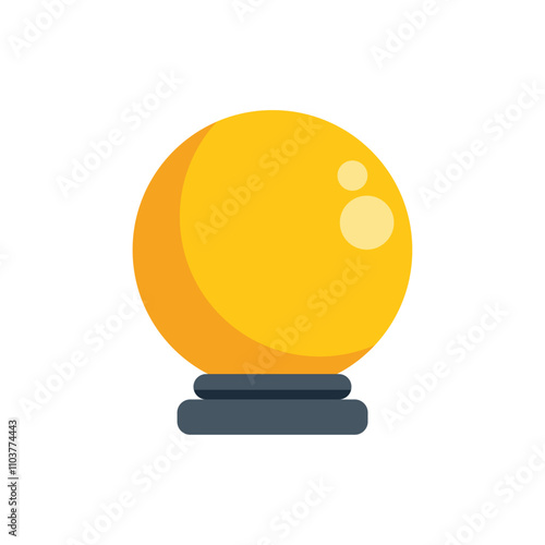 Glowing crystal ball is sitting on a stand, predicting the future
