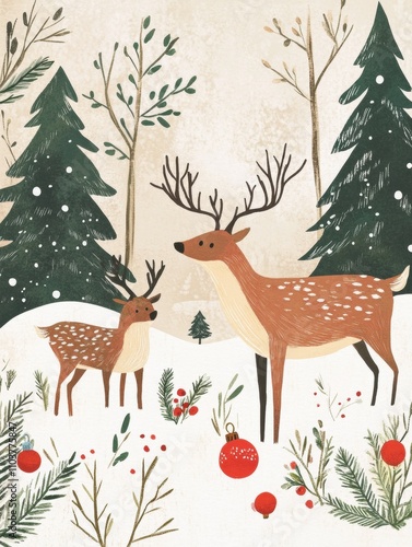 Scandi folk christmas art