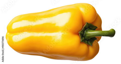 PNG Ripe yellow bell pepper with green stem photo