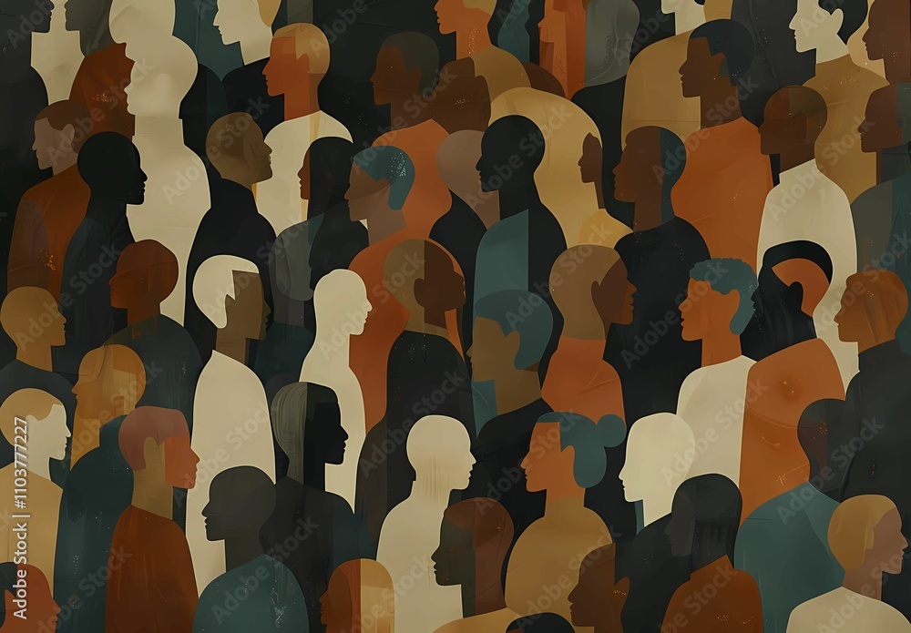 Obraz premium crowd of people from different ethnicities and ages