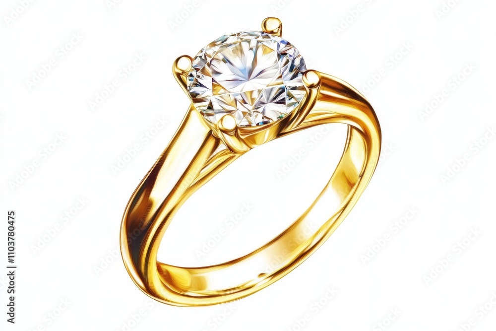 A stunning yellow gold ring featuring a large, brilliant diamond centerpiece, symbolizing elegance and timeless beauty. A stunning yellow gold ring featuring a large, brilliant diamond centerpiece, symbolizing elegance and timeless beauty.