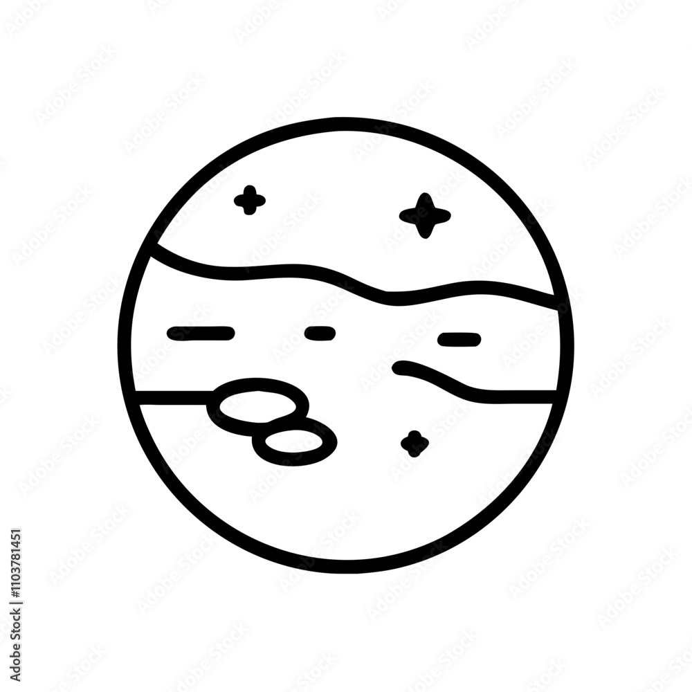 Obraz premium Good icon celestial body with stars and patterns