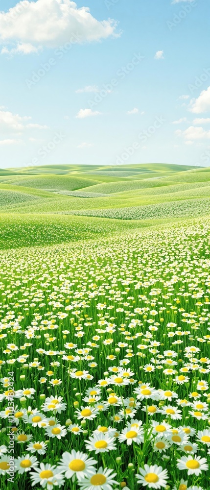 Abundant camomiles covering every inch of a verdant meadow, non-toxic, freshness Abundant camomiles covering every inch of a verdant meadow, non-toxic, freshness