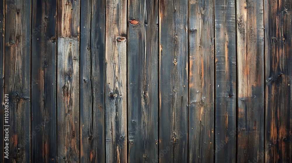 Fototapeta premium Dark, rustic wooden wall texture. Weathered planks with rich tones and variations.