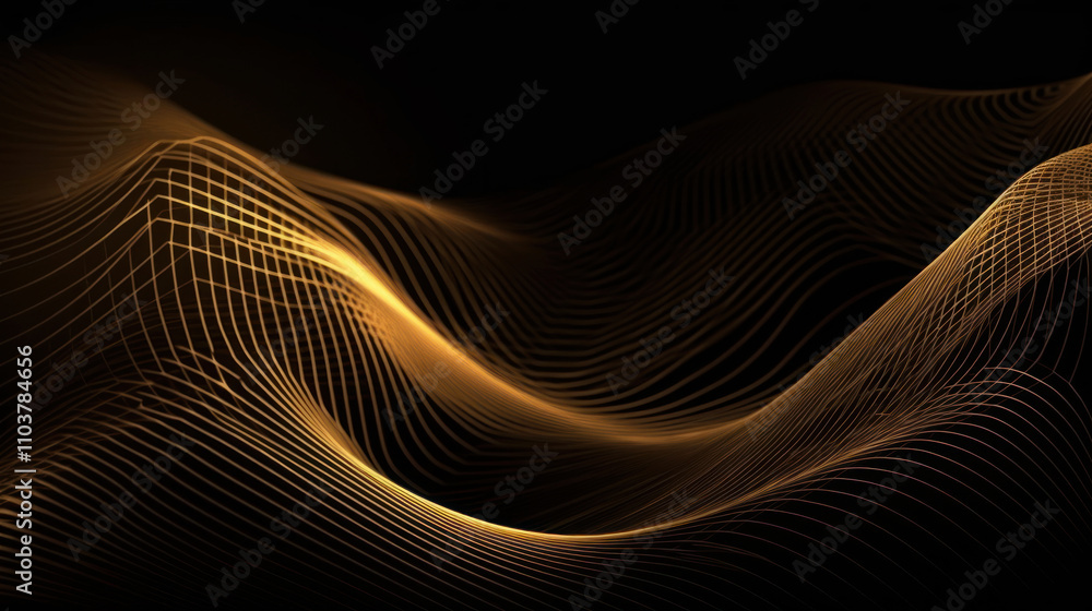 golden linear curve layout, background is dark, golden linear curve layout, background is dark,