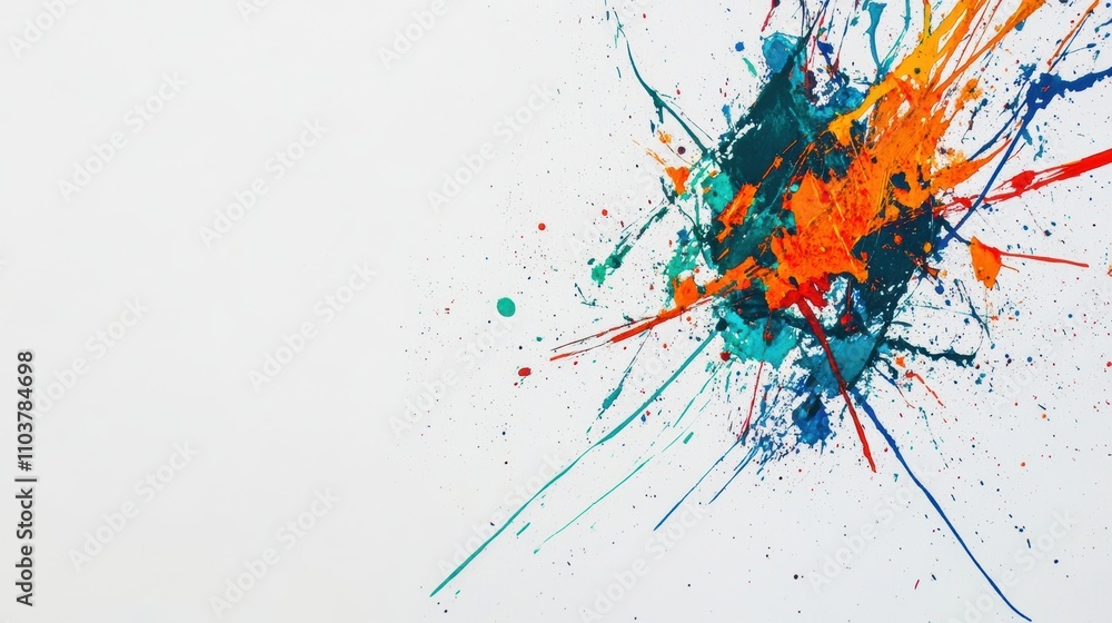 Abstract radiant lines of color on a plain white surface Abstract radiant lines of color on a plain white surface