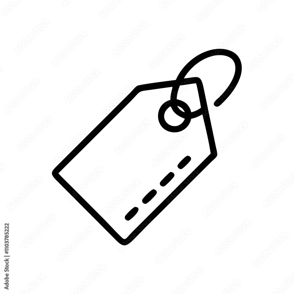 Fototapeta premium Good icon minimal price tag with dashed lines for shopping 