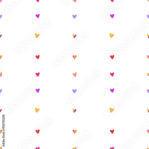 Seamless pattern with small hearts on a white background