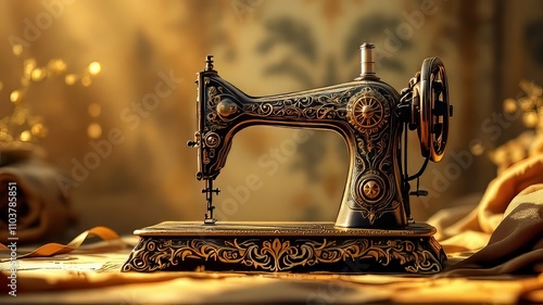 Double exposure of a classic sewing machine.