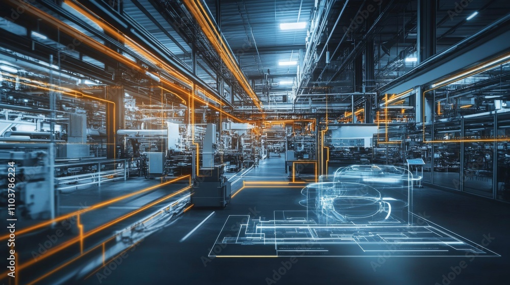 Futuristic industrial space high ceiling large windows floor A image illustrating Futuristic industrial space high ceiling large windows floor A image illustrating