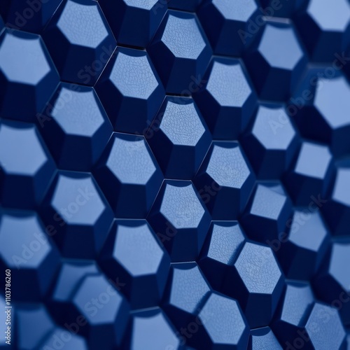 Hexagonal navy background texture with a effect perfect for design projects polygonal wallpaper concept digital design  photo