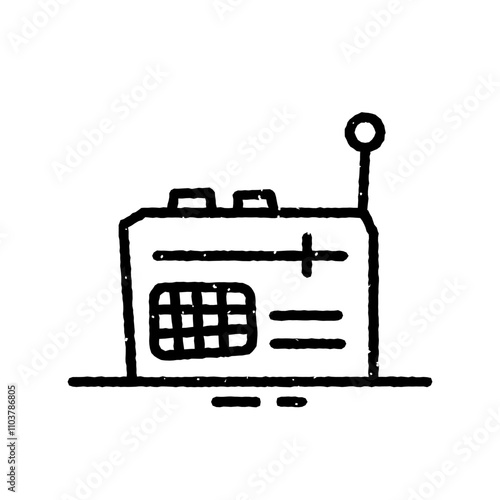 Retro Radio Transmitter Simple Outline Icon