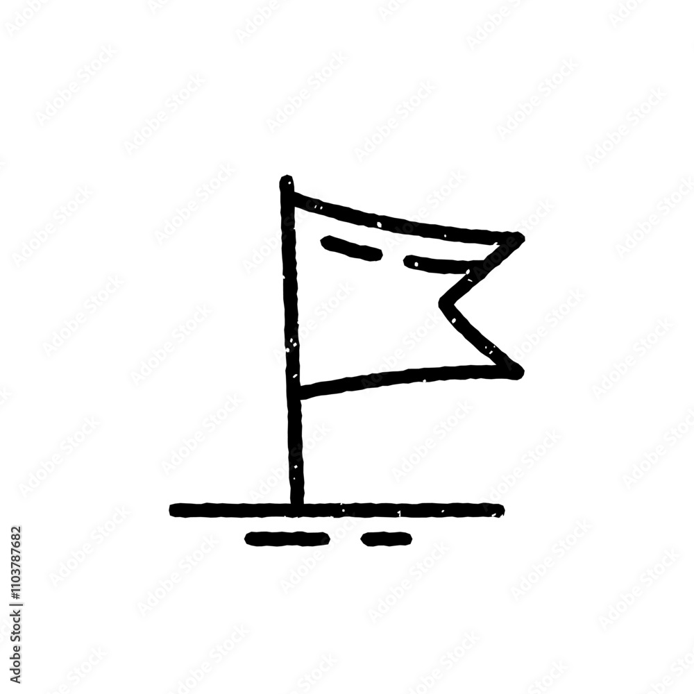 Flag Hand Drawn Simple Icon Flag Hand Drawn Simple Icon