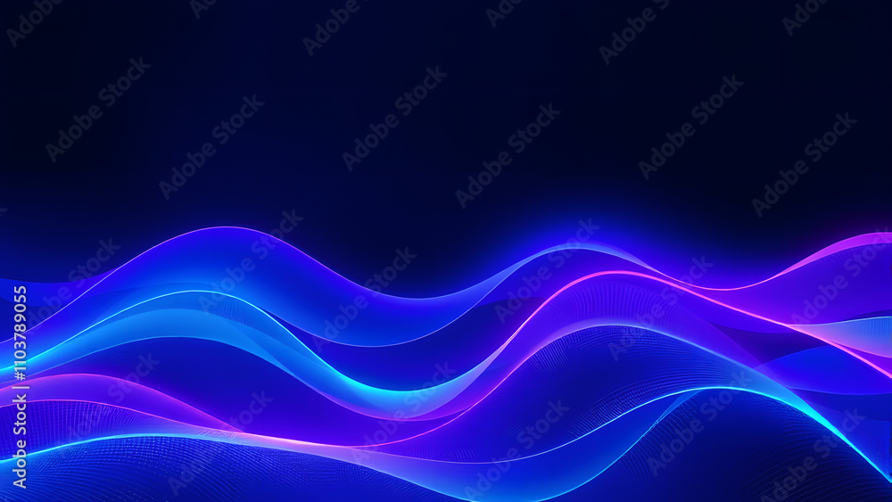 Fototapeta premium Abstract Blue Wave Background with Dynamic Lines and Futuristic Energy Flow