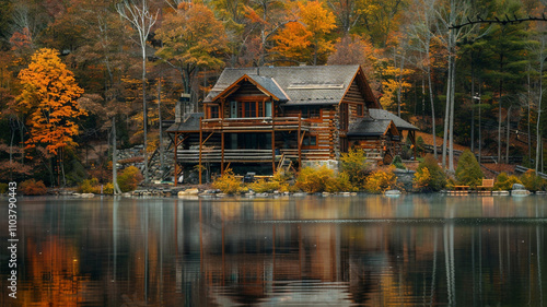 Wallpaper Mural fall in the park generated by AI technology Torontodigital.ca