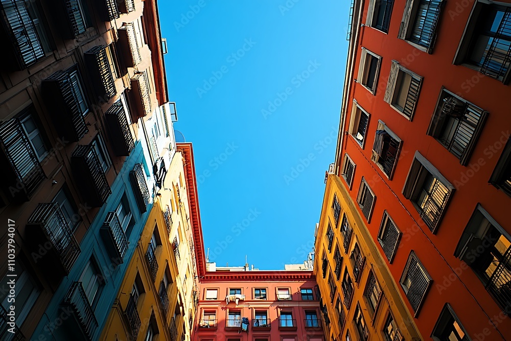 Fototapeta premium Bright Sunlight on Patinaed Spanish Balconies