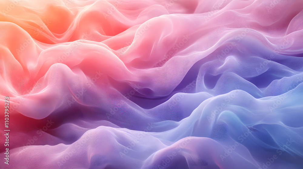 Fototapeta premium Ethereal pastels softly melting and merging in fluid gradients.