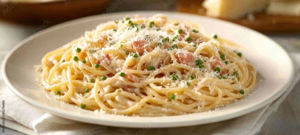 Creamy Delight: A Plate of Gourmet Spaghetti Carbonara Creamy Delight: A Plate of Gourmet Spaghetti Carbonara