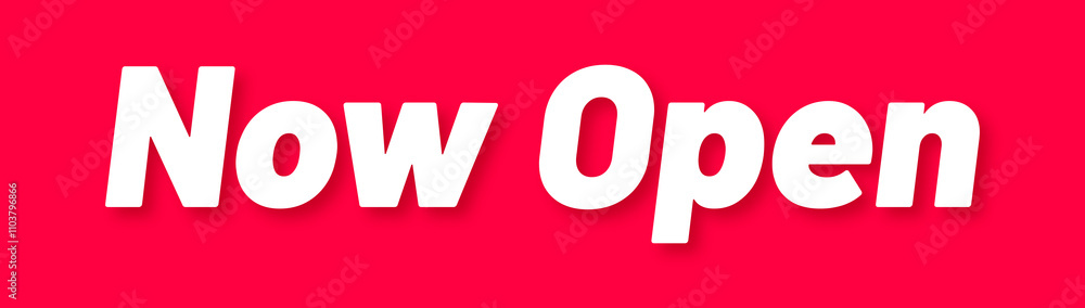 Now Open Stamp, Red Background with Now Open Word Rubber Stamp Banner Now Open Stamp, Red Background with Now Open Word Rubber Stamp Banner