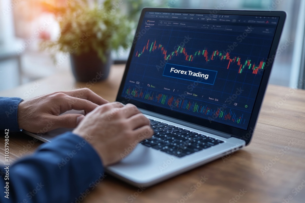 Forex Trading on Laptop - Financial Market Analysis Forex Trading on Laptop - Financial Market Analysis