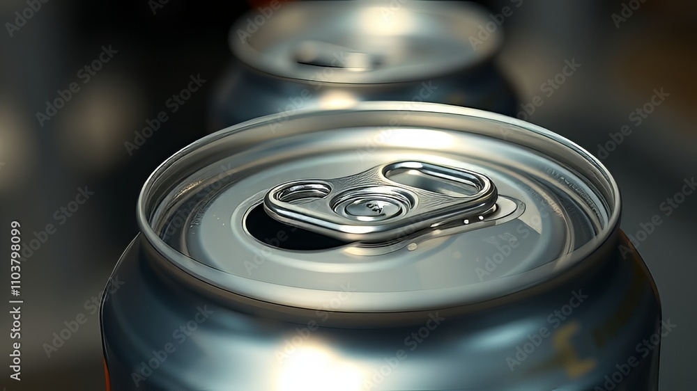 Perspective-shifted aluminum can, photorealistic. Perspective-shifted aluminum can, photorealistic.