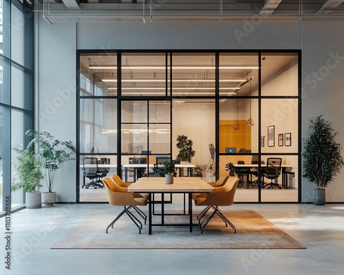 coffee and creativity sessions Modern office interior with stylish furniture. photo