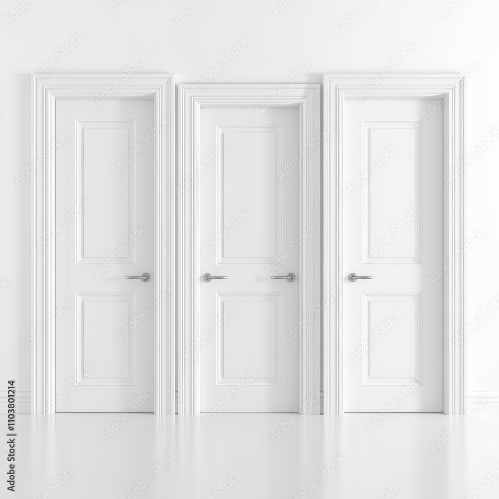 White Wooden Modern Interior Doors with Finishing Touches, wooden door design, interior design, finishing touches