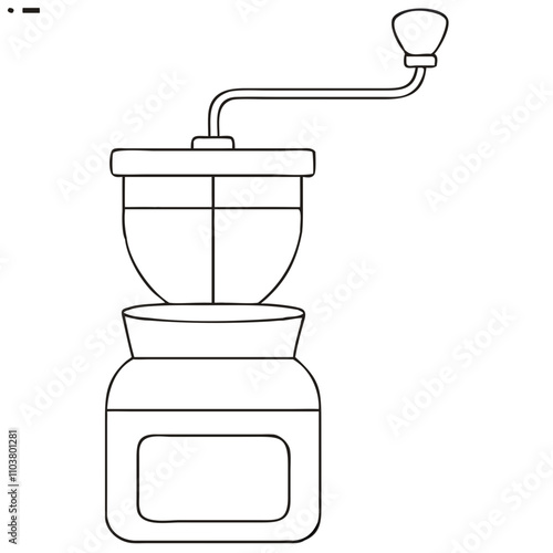 Good icon of hand-crank coffee grinder for brewing preparation.