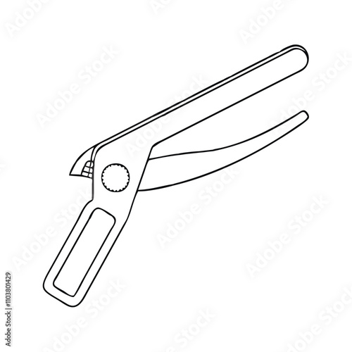 Good icon of garlic press for crushing cloves.
