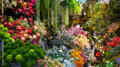 Tableau sur toile the artificial flowers of the artificial flowers shop