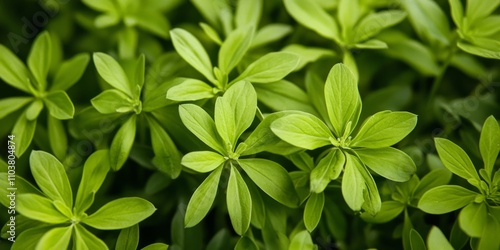 Lush sweet woodruff thriving in a vibrant herb garden, showcasing the beauty of sweet woodruff and its delightful greenery, perfect for gardening enthusiasts and herb lovers.