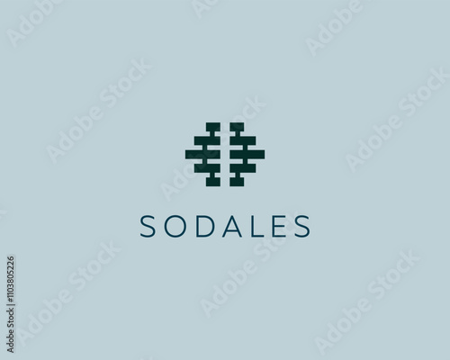 Abstract brain geometric logotype. Universal brainstorm intellect icon. Idea logo concept. Vector illustration.