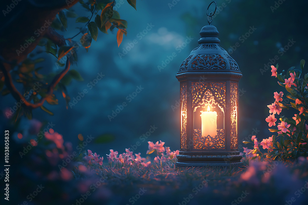 Islamic ramadan kareem celebration lantern with beautiful bokeh lights in the background. Islamic ramadan kareem celebration lantern with beautiful bokeh lights in the background.