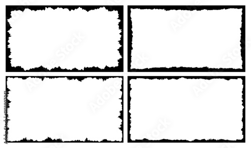 Rough edge frame border rectangular