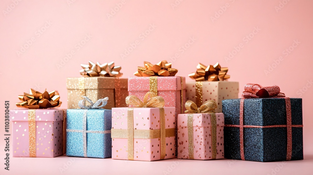 Obraz premium Stylish Christmas gift boxes