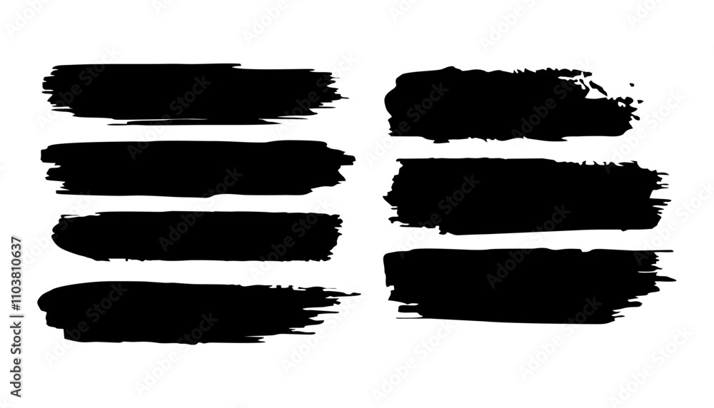 Vector paintbrush set, brush strokes templates Vector paintbrush set, brush strokes templates
