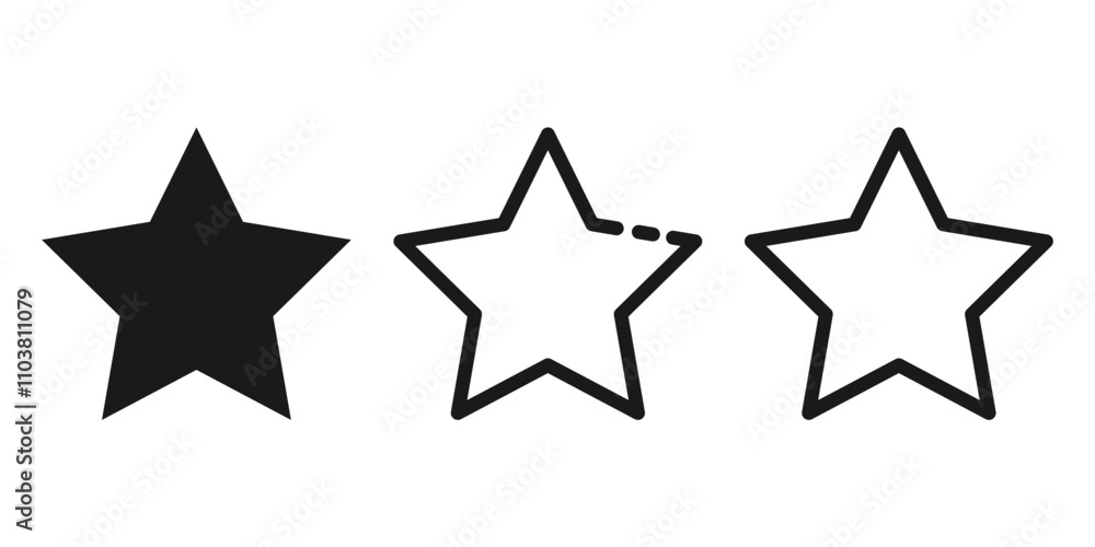 Vector Set of black Star Icons Vector Set of black Star Icons