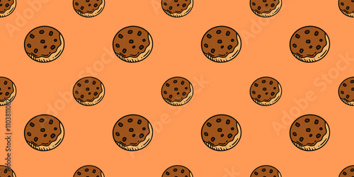 flat vector illustration design of biscuit seamless pattern for print media. Can be used for background or wallpaper content