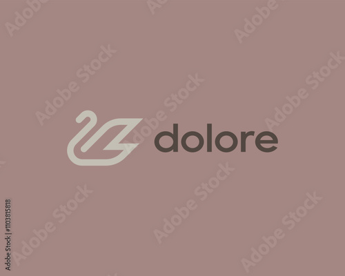 Elegant swan logo. Bird goose premium logotype. Vector illustration.