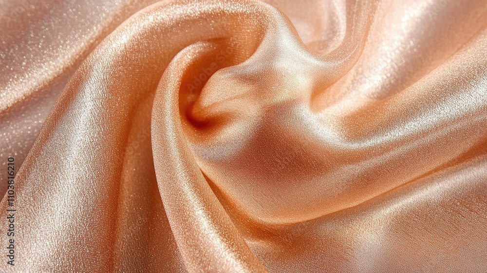 Rose gold chiffon fabric with shimmering texture. Rose gold chiffon fabric with shimmering texture.