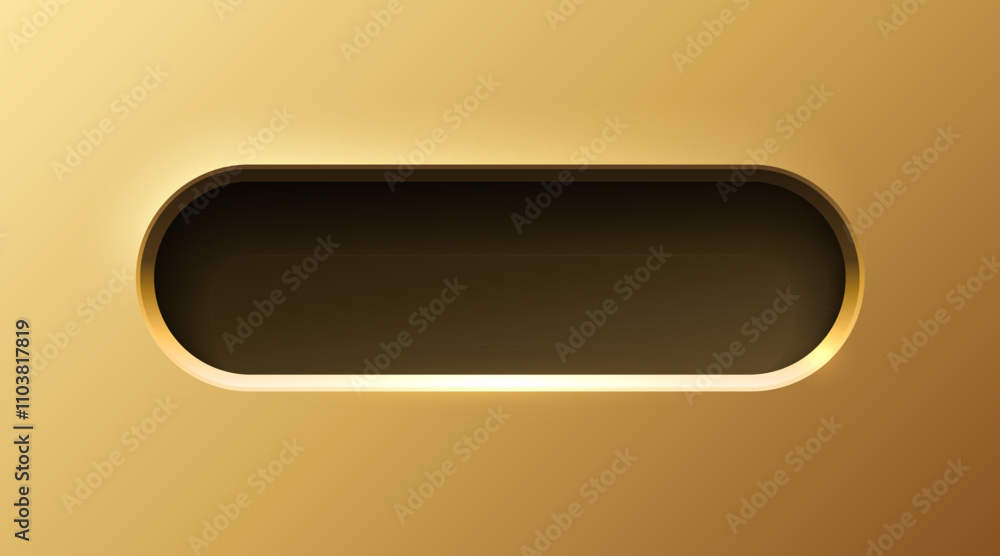 Golden frame label, event bar button, gold signboard. Vector illustration Golden frame label, event bar button, gold signboard. Vector illustration