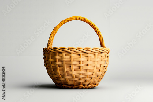 A wicker basket on a white background photo