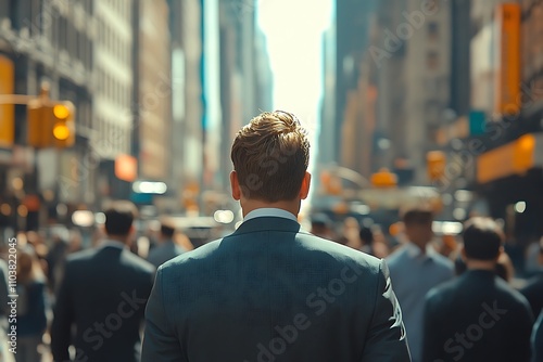 Daytime Metropolis Anonymous Businessman Walking