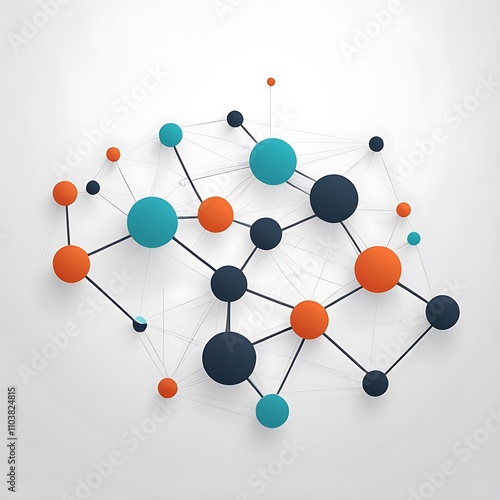 Abstract Network Colorful Sphere Connections Graphic