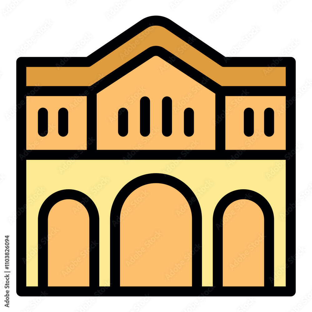 City hall building with arches and windows, symbolizing local government, administration, and civic services City hall building with arches and windows, symbolizing local government, administration, and civic services