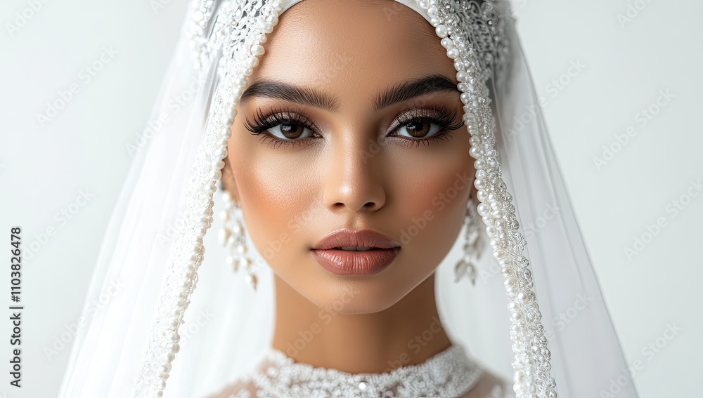 an Asian woman in traditional wedding attire, wearing intricate headpiece and veil an Asian woman in traditional wedding attire, wearing intricate headpiece and veil