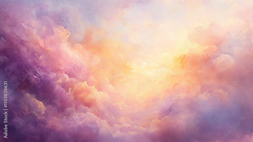dreamy background with soft, billowing clouds in pastel pinks, purples, and creams, illuminated by golden sunlight, 16:9 dreamy background with soft, billowing clouds in pastel pinks, purples, and creams, illuminated by golden sunlight, 16:9