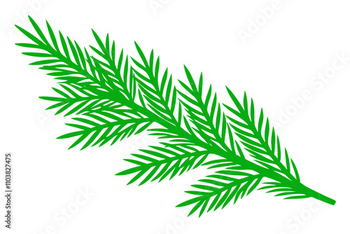 Christmas Tree Branch vector art illustration