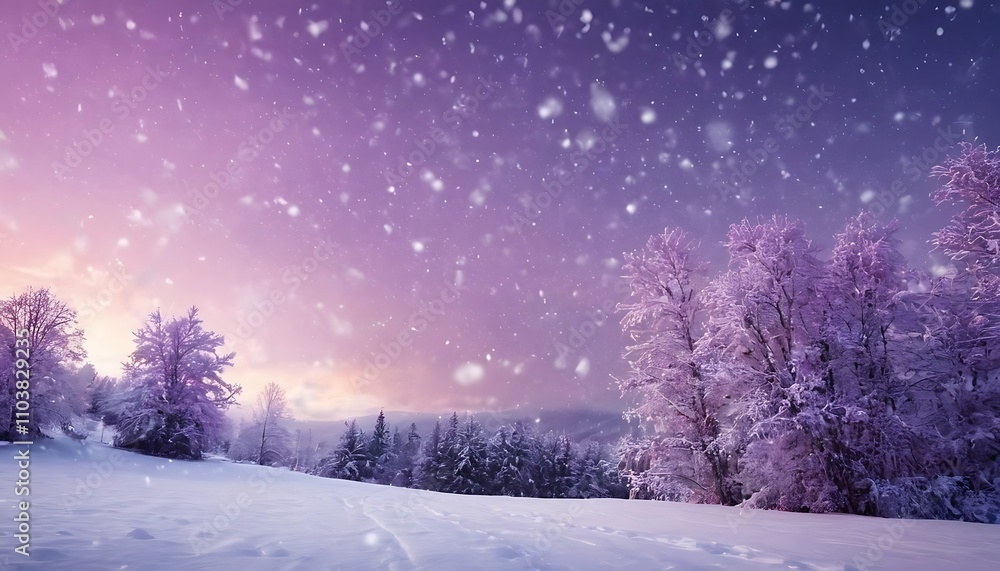 Winter landscape with snow covered trees and pink sky with clouds at sunset,frost, nature, sky, snow, forest, season,16 Winter landscape with snow covered trees and pink sky with clouds at sunset,frost, nature, sky, snow, forest, season,16