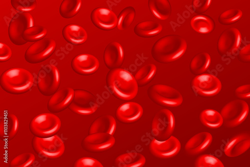 3D Red Blood Cell Background. Vector Illustration
